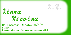 klara nicolau business card